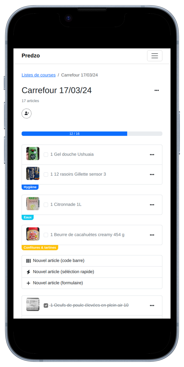 Apperçu de l'application